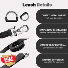Kidding Pets Dog Leash 5/6ft Waterproof Poop Bag Holder Odor-Free Lead