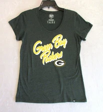 '47 NFL Green Bay Packers Scoop Neck T Shirt Women's Size Small Football Casual
