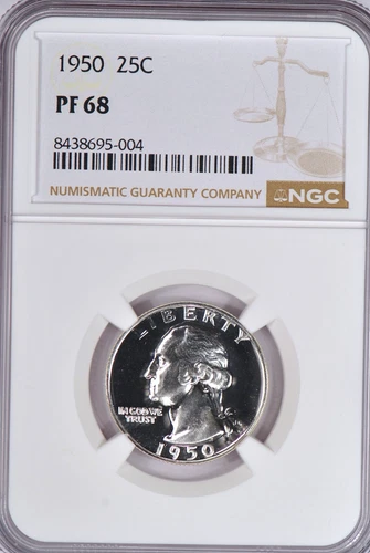 1950 Washington Quarter Proof NGC PF 68 PR Gem Silver Coin 50C