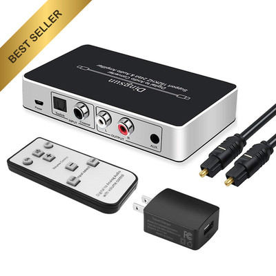 Digital to Analog Audio Converter Optical DAC with IR Remote 192KHz 24bit for TV