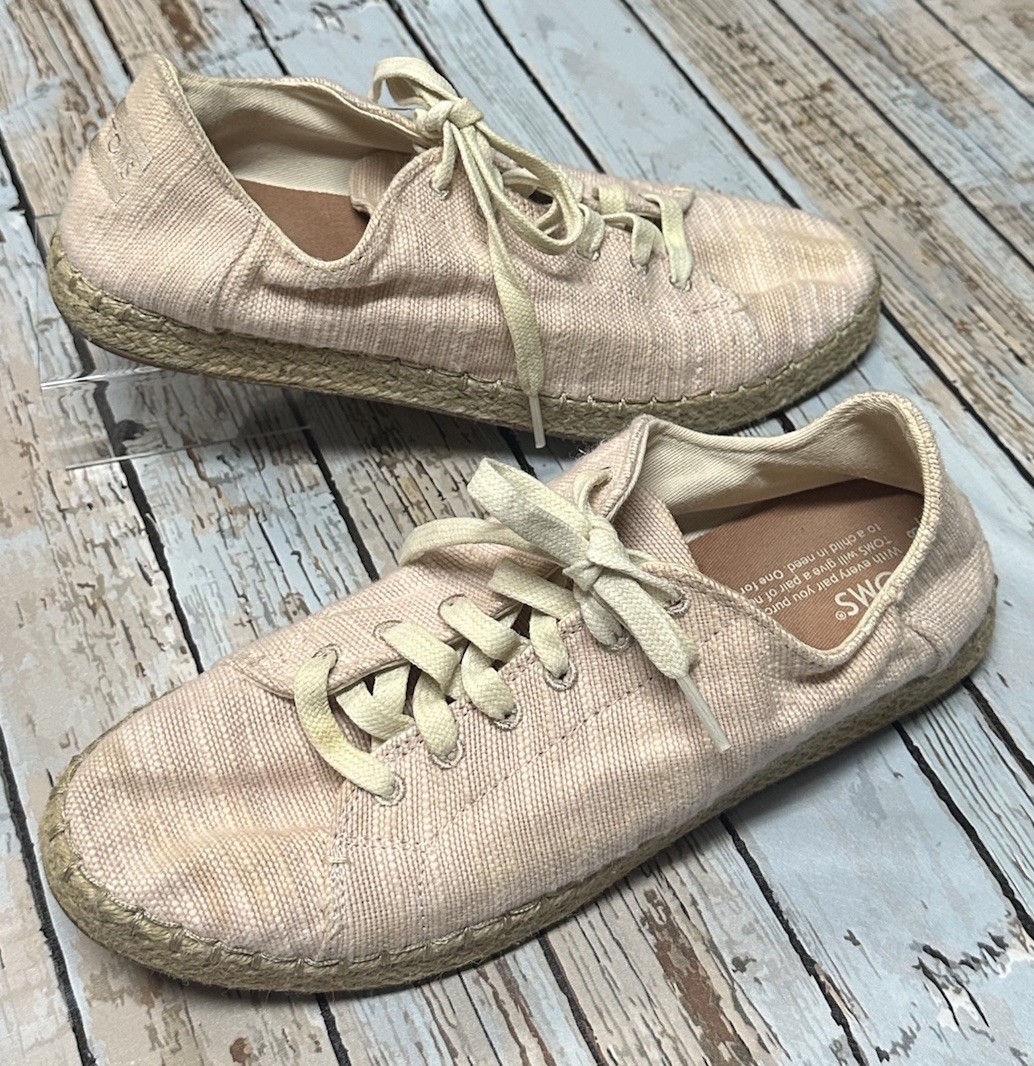 Women's TOMS Lena Bloom Slubby Cotton Espadrille Baby Pink Shoes