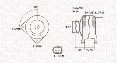 1x MAGNETI MARELLI 063732002010 Generator für Audi