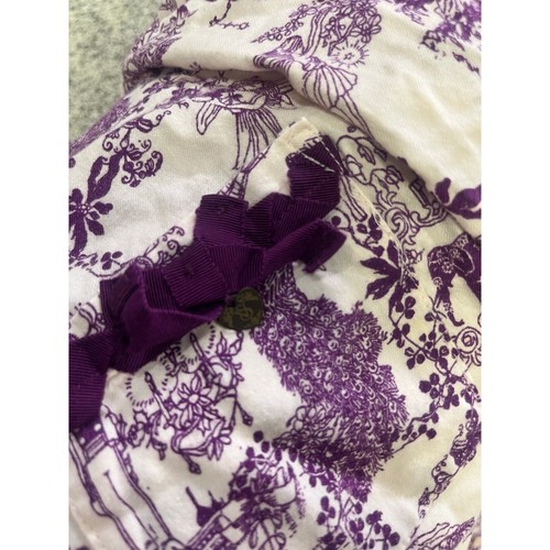 VINTAGE RARE Victoria’s Secret Purple Toile Long Pajama Set Womens L 100% Cotton - Picture 11 of 13