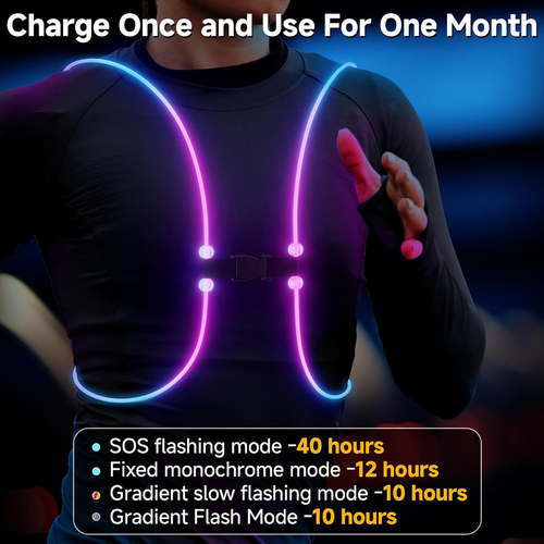 Reflective Running Vest Running Lights Runners Reflective Running Gear Walking - Picture 5 of 9