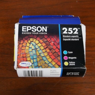 Epson 252 Printer Ink Cartridge Cyan Magenta Yellow Genuine Standard Capacity