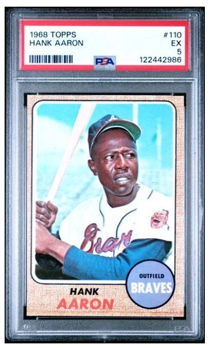 Hank Aaron 5 Graded Baseball Sports Trading Cards & Accessories