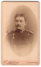 Fotografie Fr. Ahlborn, Langensalza, Eisenacher Stra&szlig;e 1, Ulan Uffz. in Uniform