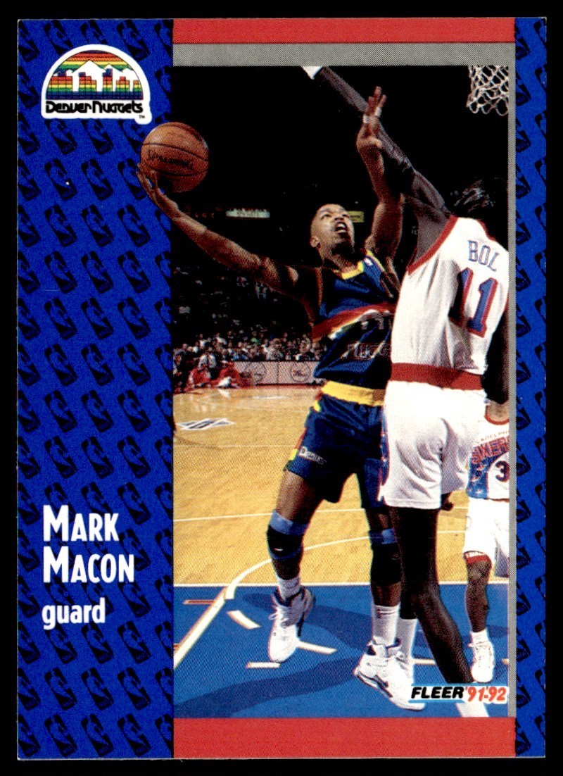 1991-92 Fleer Mark Macon Rookie Denver Nuggets #276