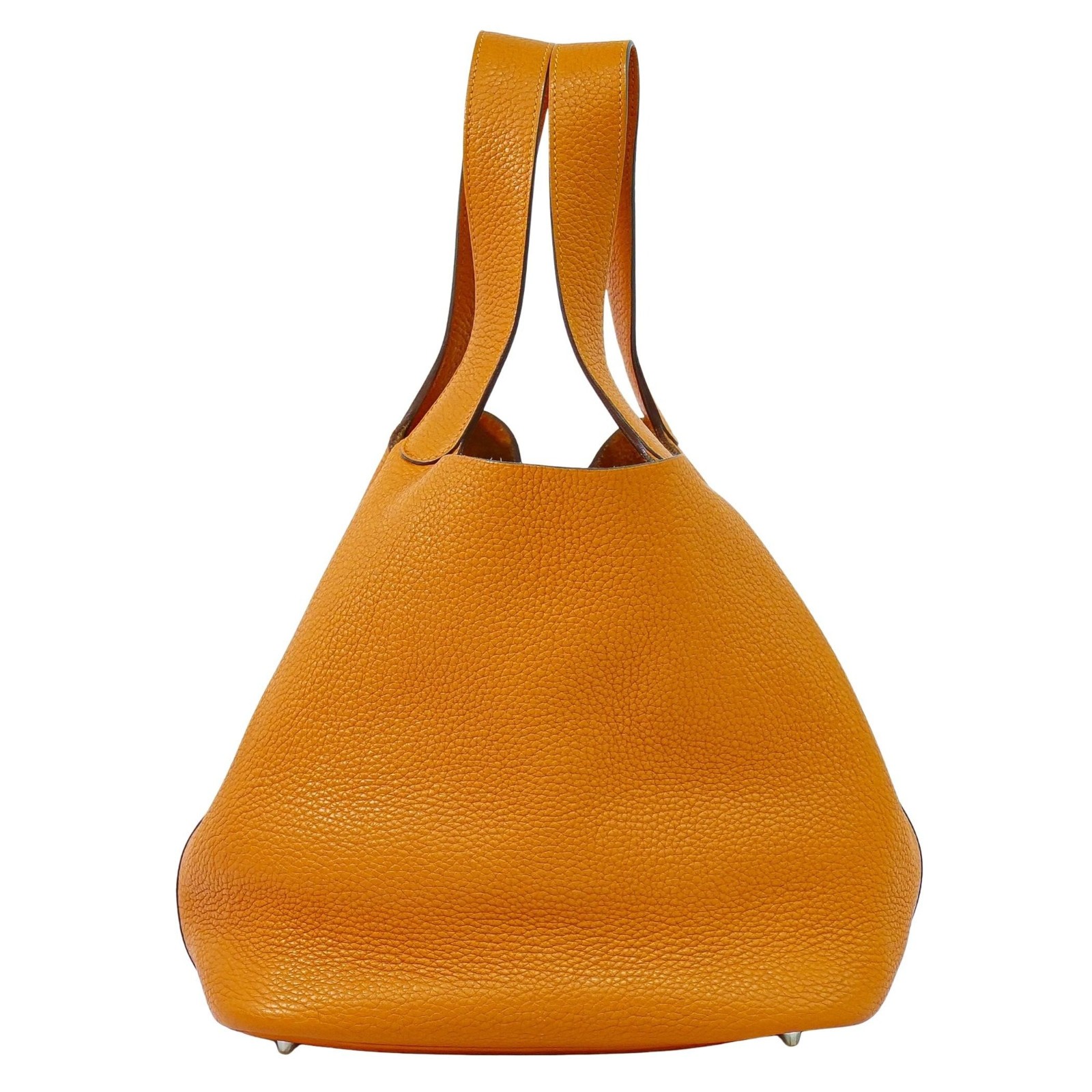 Hermes Picotin Lock Bag Togo Orange Leather Handbag (Pre-Owned)
