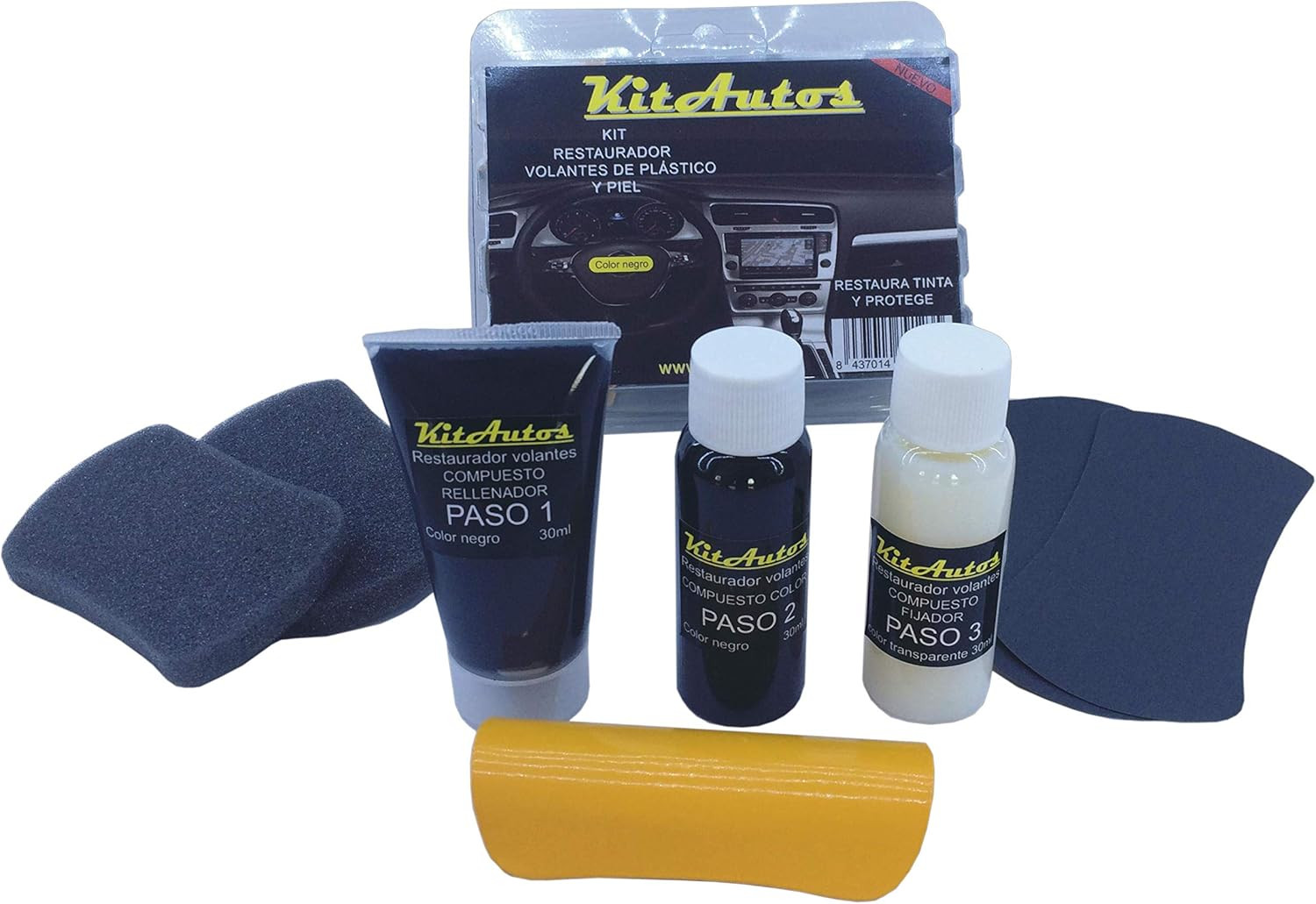 Restauro Professionale Volante Nero in Pelle e Vinile - Kit Completo
