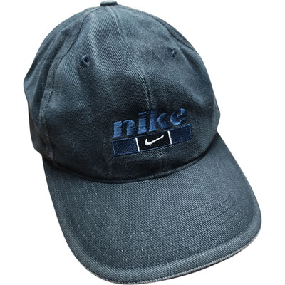 Nike Hat Cap Strap Back Navy Blue Twill Embroidered Swoosh Logo Dad Hat Mens