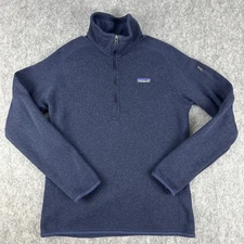 Patagonia Better Sweater Womens M Navy Blue Fleece Pullover 1/4 Zip INTUIT Logo