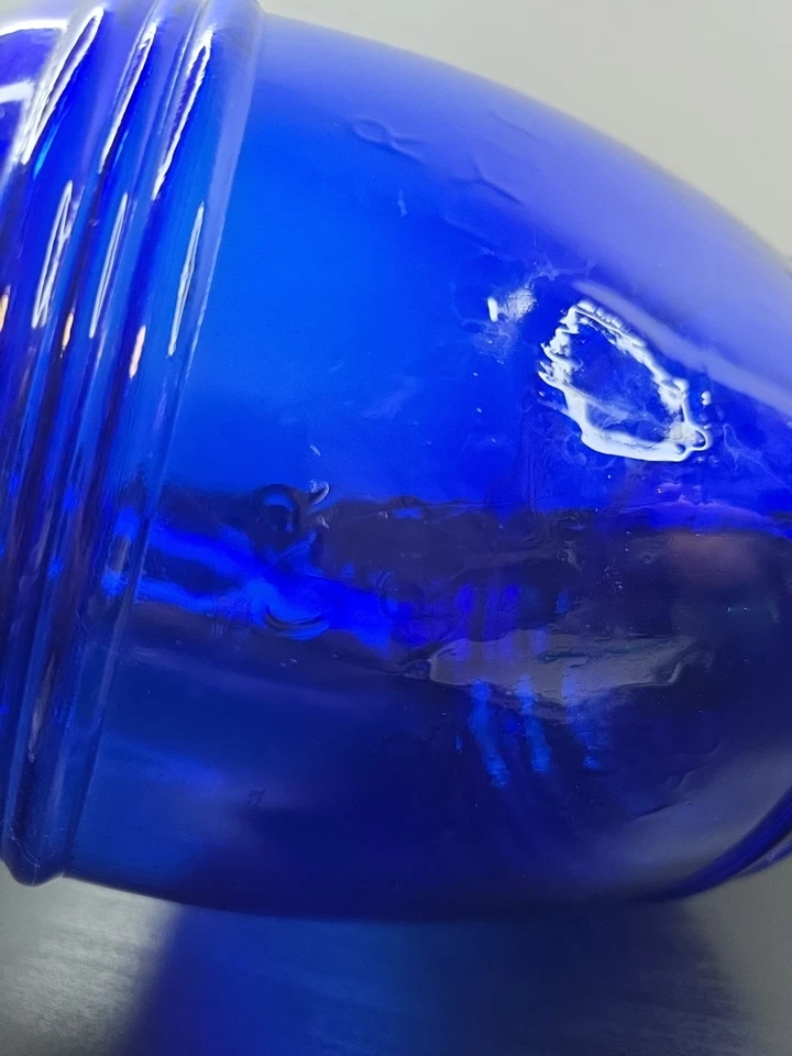 Cracker Barrel Style Cobalt Blue Glass Cannister 4 QT Bail Lid Closure - Image 3 of 4