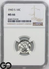 1943-S Mercury Dime NGC MS 66 ** Premium Quality, Strong Bands!