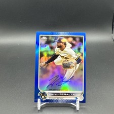 2022 Topps Chrome - Chrome Veteran Autographs Freddy Peralta Blue Refractor /150