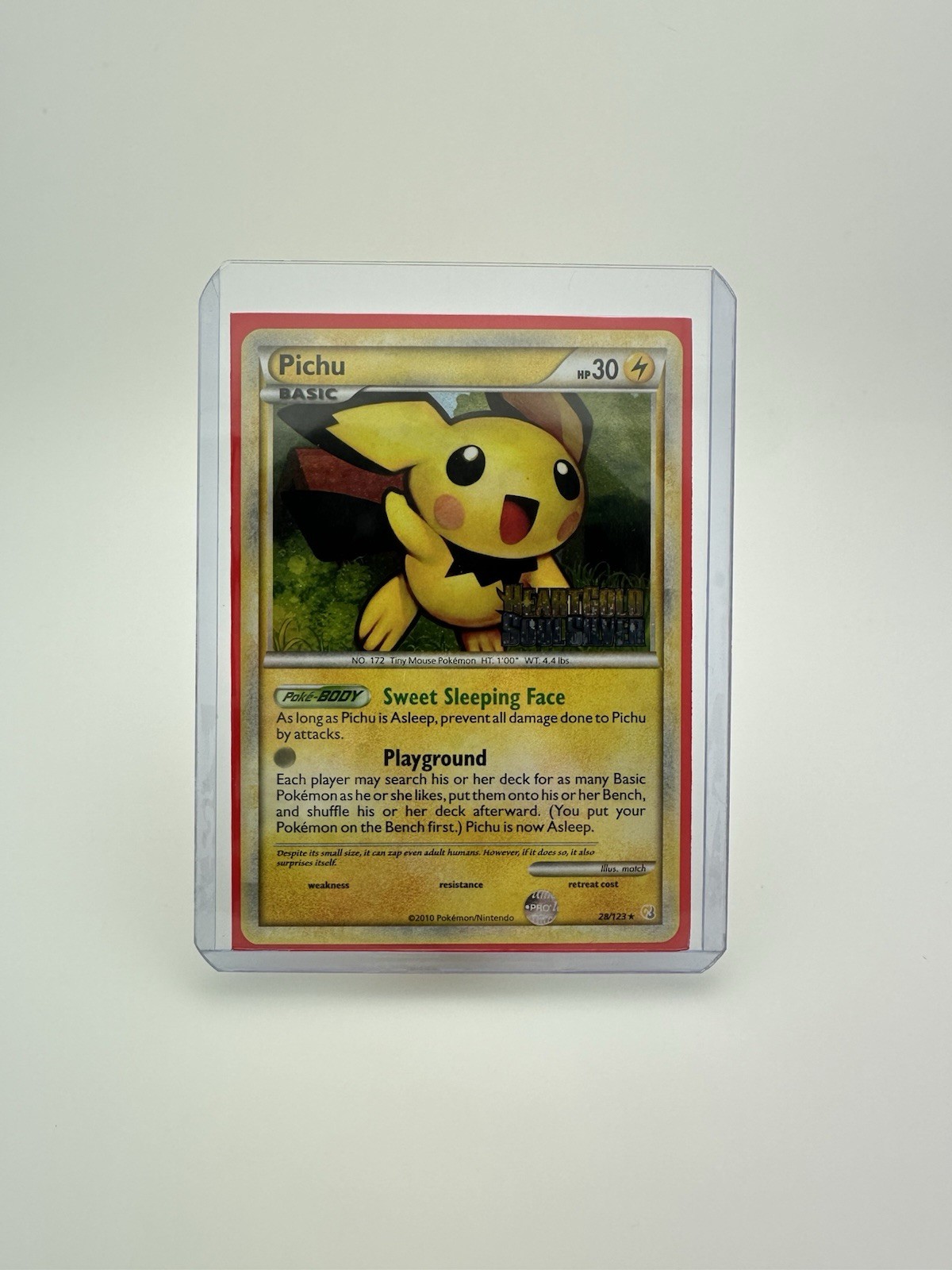 Pokémon TCG • Pichu • Prerelease 28/123 • HeartGold SoulSilver • NM Stamped Holo
