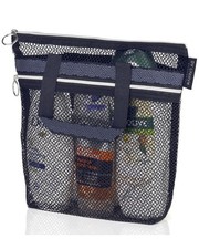 Zippered Quick Dry Mesh Shower Caddy 10.2x9.9   , Portable Toiletry Bag, Black
