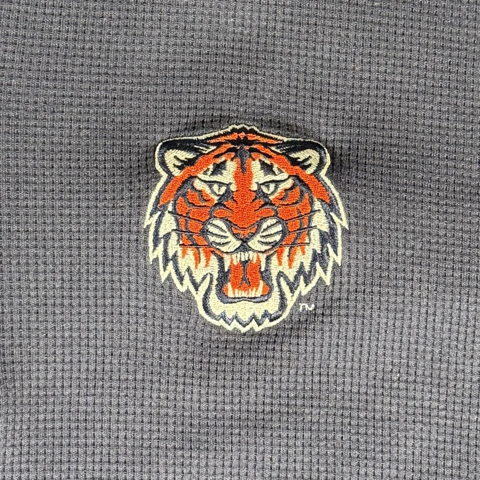 Vintage Detroit Tigers Dunbrooke Waffle Knit Henley T-Shirt Mens 3XL Blue Rare image 3