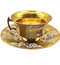  Antique Old Paris   Cup & Saucer  Heavy Gold Decorations 19thC Great Condition