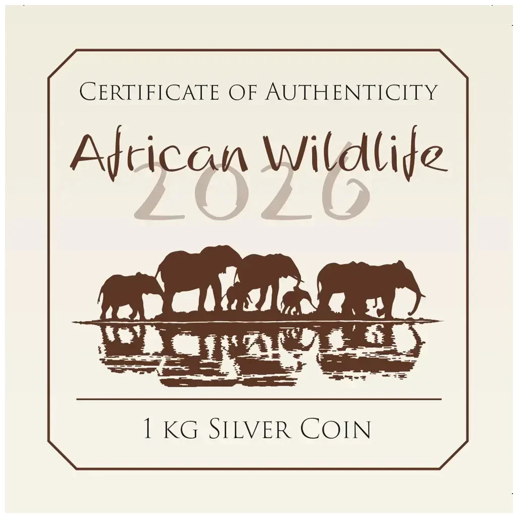 Silbermünze 1kg Elefant African Wildlife 2026 - Somalia - Anlagemünze - ST