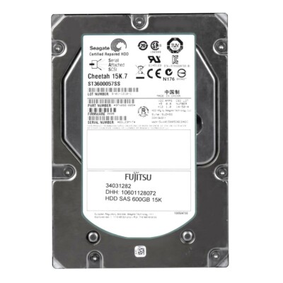 3年保証】Hard Drive Fujitsu 10601128072 ST3600057SS 600GB 15000RPM