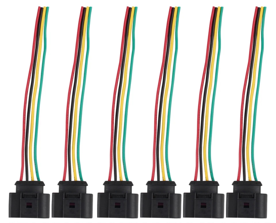 6pcs Ignition Coil 4 Pin Connector Plug Harness Wires For 2004-2016 Audi S4 4.2L - Изображение 4 из 4