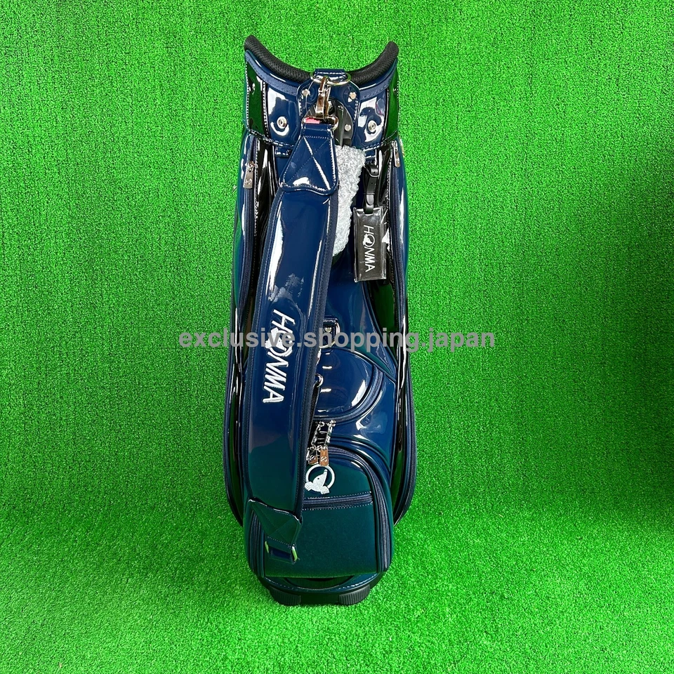 Bolsa de carro Honma Golf W Fusion 9 pulgadas 5 vías para hombre 2025 4,1 kg bolsillo para zapatos azul marino/negro  Foto 4 de 4