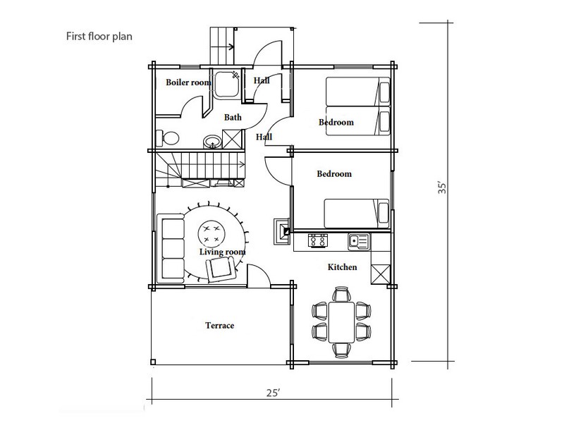 LOG HOUSE KIT #LH-101 ECO FRIENDLY WOOD PREFAB DIY BUILDING CABIN HOME MODULAR - Image 2