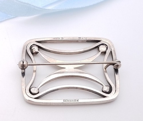 Sterling Silver 925 Hans Hansen DENMARK Modernist Pin Brooch - Picture 2 of 9