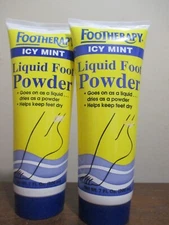 2x Footherapy food therapy icy mint liquid foot powder 7 oz
