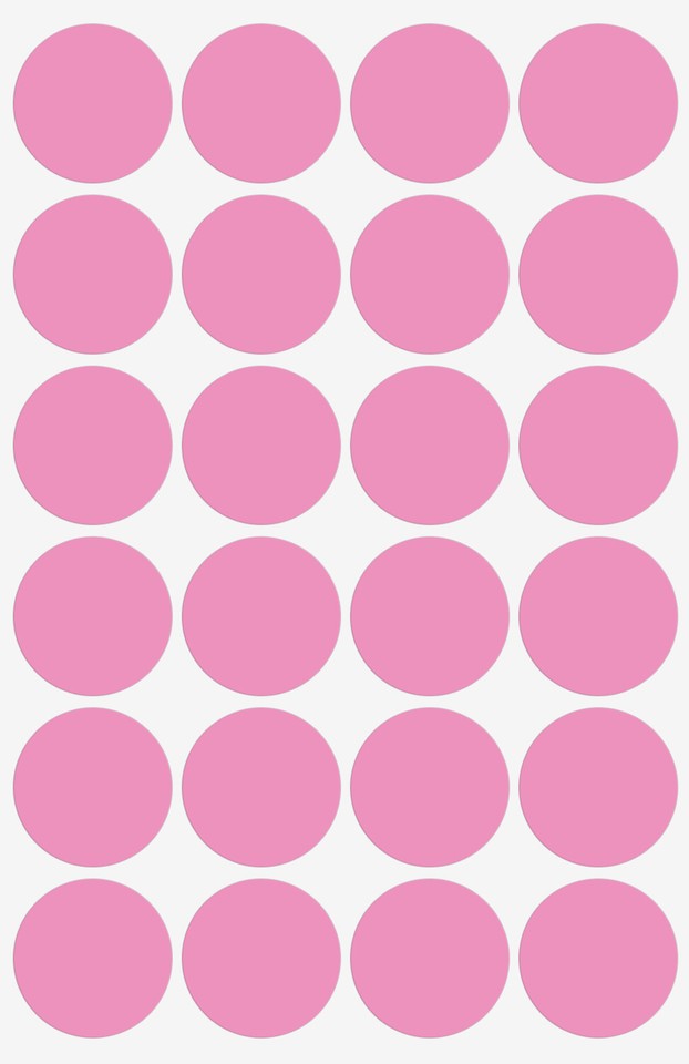 Dot Stickers Pastel Pink in Various Sizes (8MM-25MM) Color Label in 15 ...