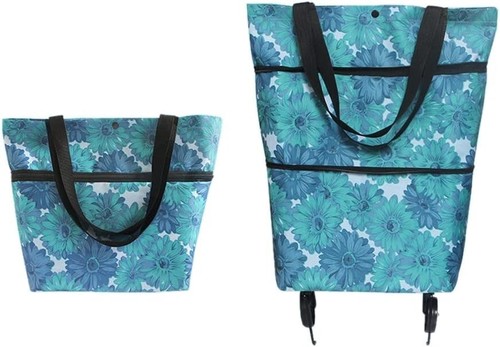 Elegant Foldable Shopping Tote with Wheels - Practical and Gift-Worthy - Picture 3 of 8
