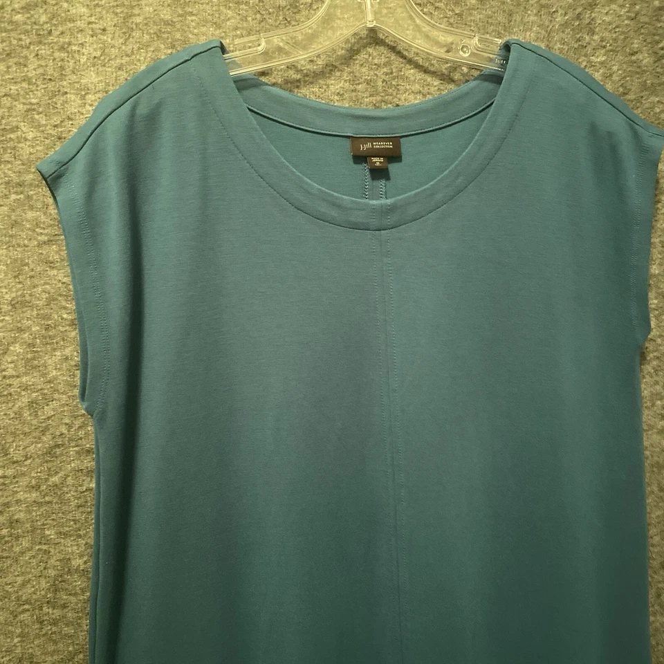 J Jill Pure Jill Tunic Top Womens M Tall Green Boxy Popover Blouse Lagenlook - Image 3 of 4