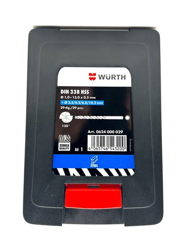 Würth Metall Bohrer Set Zebra 29 tlg. 1-13 mm DIN 338 HSS TYP RN 130° - Bild 2 von 3