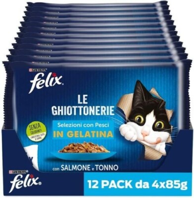 48 Pcs 85g Purina Felix Le Ghottonerie Wet Cat Food with SALMON and TUNA