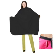 Waterproof Shampoo Cape w Closure, 36"x54" Unisex Nylon Hair Treatment, Cutting