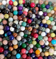 Bulk Lot 50 Round Gemstone Beads Mix 8mm Loose Jewelry Making Grab Bag STRDEL