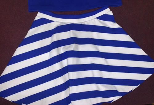 POLO RALPH LAUREN GIRLS SIZE 6 SKIRT AND TOP SET WHITE AND BLUE - Picture 3 of 9