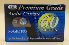 2 Premium Grade 60 Min Normal Bias Audio Cassette NEW SEALED
