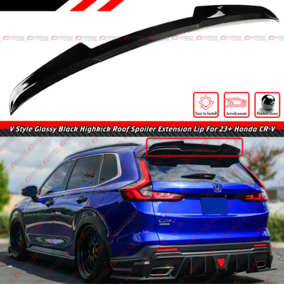 For 2023-2026 Honda CR-V CRV V Style Gloss Black Top Roof Llp Spoiler Extension