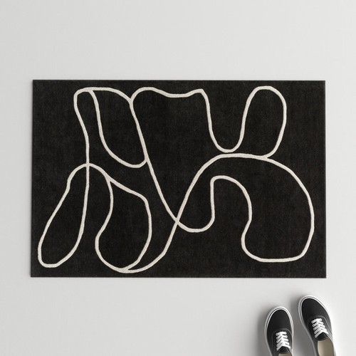 Luxurious Hand-Tufted B&W Hand Made Modern 100% Wool Custom Area Rug - Picture 7 of 12