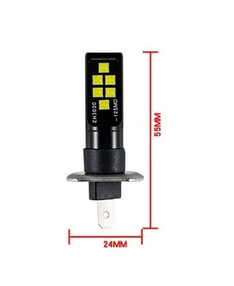 2x Ampoules H1 LED 12 SMD Blanc 6500K pour feux antibrouillards Auto Moto 12V - Bild 3 von 3