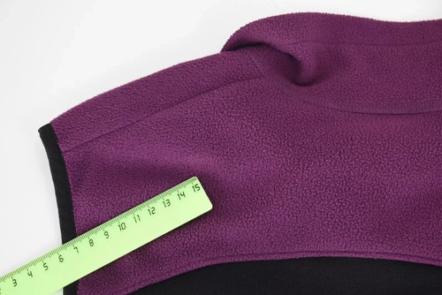 REI Waistcoat Women's MEDIUM Fleece Full Zip Pockets Purple & Black - Picture 8 of 8