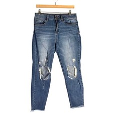 Rewash Women's Distressed High Rise Jeans Blue Size 7 Medium Wash