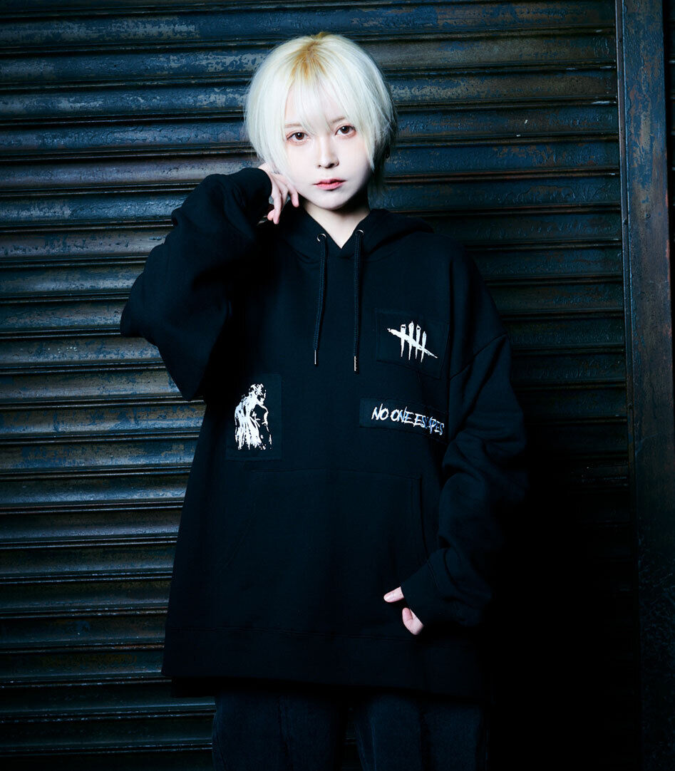 DEAD BY DAYLIGHT SPIRIT PATCHWORK BIG hoodie Black Japan New DEAD BY DAYLIGHT SPIRIT PATCHWORK BIG hoodie Black Japan New