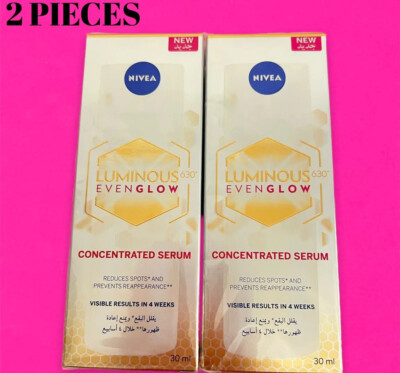 NIVEA LUMINOUS 630 EVEN GLOW CONCENTRATED SERUM ANTI DARK SPOT  NEW 2PCs