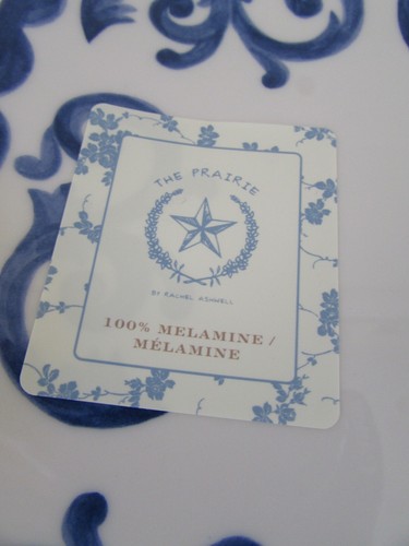 Rachel Ashwell The Prarie Blue & White Melamine Serving Tray - Picture 3 of 5