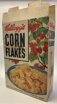 Vintage 50er Jahre KELLOGG S Müsli GROSSER LADEN Werbung VITRINENKISTE MAISFLOCKEN