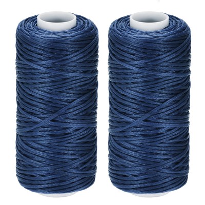 Leder Nähgarne 55 Meter 150D/1mm Polyester Gewachste Kordel Dunkelblau 2 Stück