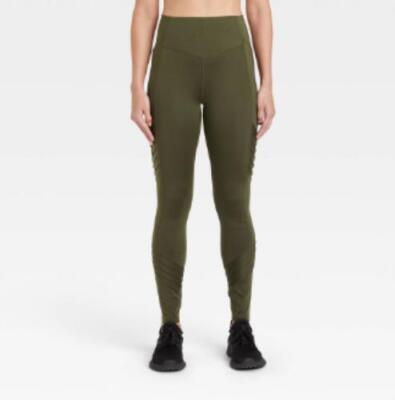 All in Motion Leggings Womens Small Sculpt Motto Olive Green A1002